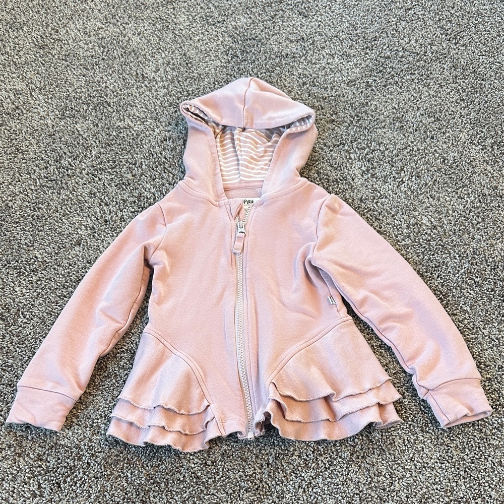 Little Sleepies Dusty Pink Ruffled Jacket with Hood